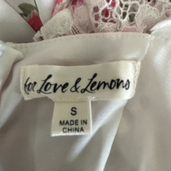 For Love And Lemons Rosalyn Pink Floral Mini Dress S - Picture 8 of 9